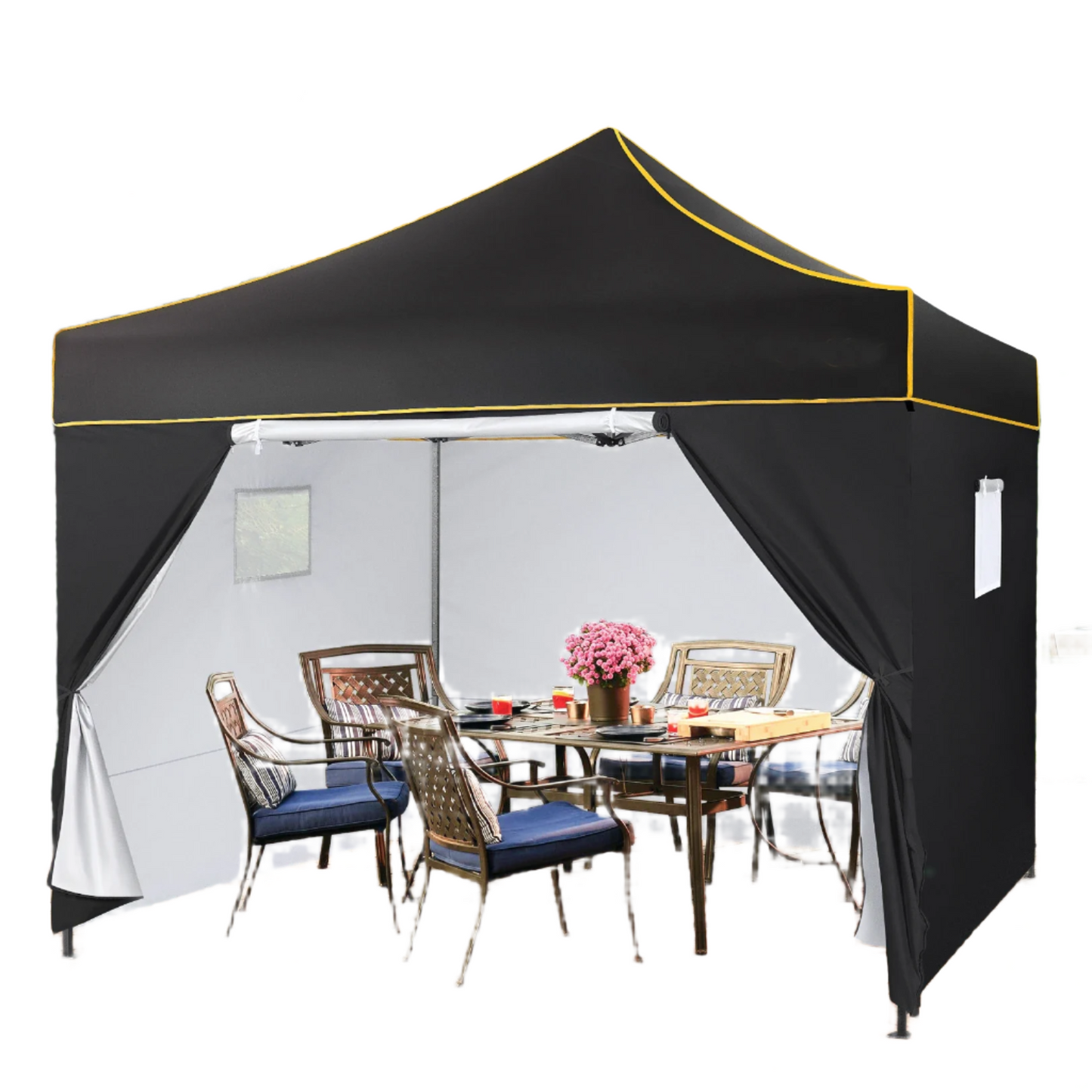Partytent – Schaduwdoek – Vouwtent – Waterdicht Frame – UPF 50+ Zonbescherming - 3x3 m - Zwart