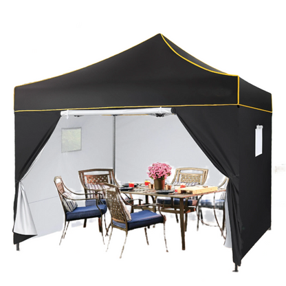 Partytent – Schaduwdoek – Vouwtent – Waterdicht Frame – UPF 50+ Zonbescherming - 3x3 m - Zwart