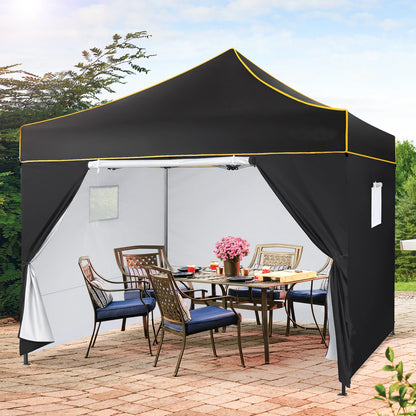 Partytent – Schaduwdoek – Vouwtent – Waterdicht Frame – UPF 50+ Zonbescherming - 3x3 m - Zwart