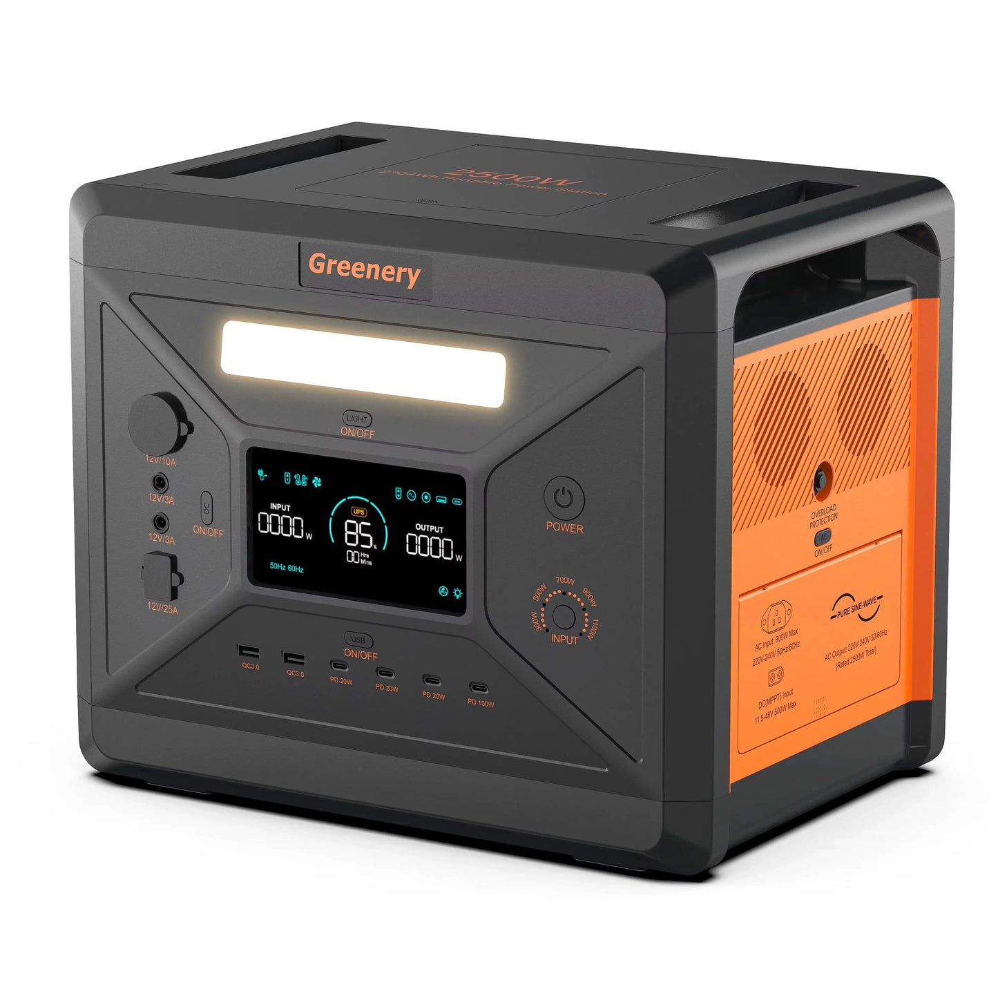 Draagbare Powerstation – Mobiele Stroomvoorziening – Noodstroomaggregaat – Zonne-energie Generator – Energie Backup – 2304Wh Capaciteit – 2500W Hoog Vermogen