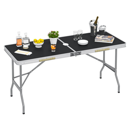 Klaptafel - Opvouwbare Tuintafel - Inklapbare Tafel - Vouwtafel - Buitenkamperen - Rechthoek - Metaal