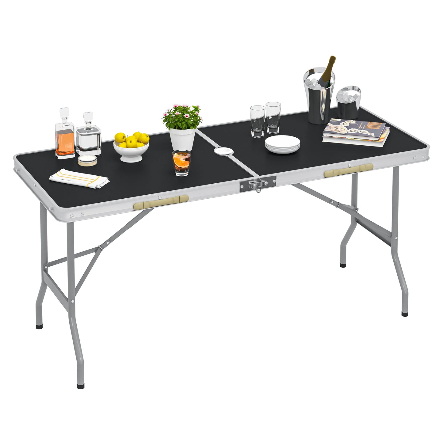 Klaptafel - Opvouwbare Tuintafel - Inklapbare Tafel - Vouwtafel - Buitenkamperen - Rechthoek - Metaal