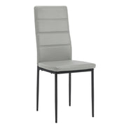 Chair - Dining room chairs - Dining room chairs set of 4 - Modern dining room chair with high backrest - Velvet chair - 150kg - Leather gray 