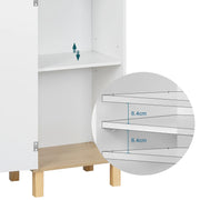Badkamermeubel - Badkamerkast - Wastafelonderkasten - Wastafelmeubel - 39x179x30cm - 5 vakken 1 lade - Hoekplank Opbergrek - Wit