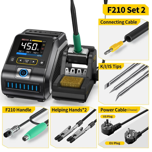 Soldeerstation - Soldeerbout - Soldeertin - Solder - Digitaal Soldeerstation - 200W - DWS 200 - met F210 Handgreep en 3 Tips – Multimodale Soldeeroplossing