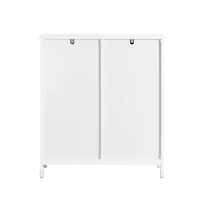 Waskast – Wasmand – Wasbak – Wasruimte Organizer – Wassen Opbergen – Wit – Drie Uitklapbare Wasmanden – Compact Formaat 80x91x38 cm - QUORE