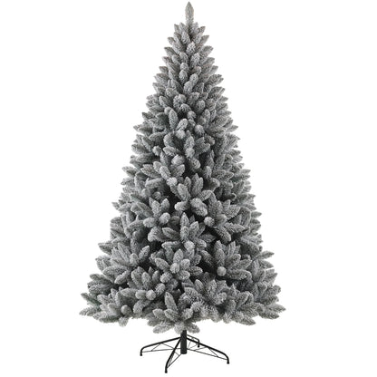 Witte Kunstkerstboom – Kunstkerstboom – Nephboom – Kerstboom Met Sneeuweffect – Winterboom – 210 cm Hoog – 100% PVC Met 1381 Takpunten & Metalen Standaard