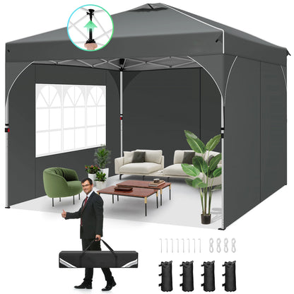 Pavilion 3x3m Waterproof Stable Winterproof Folding Gazebo Party Tent Garden Gazebo, 3 Side Panels, for Camping, Festivals