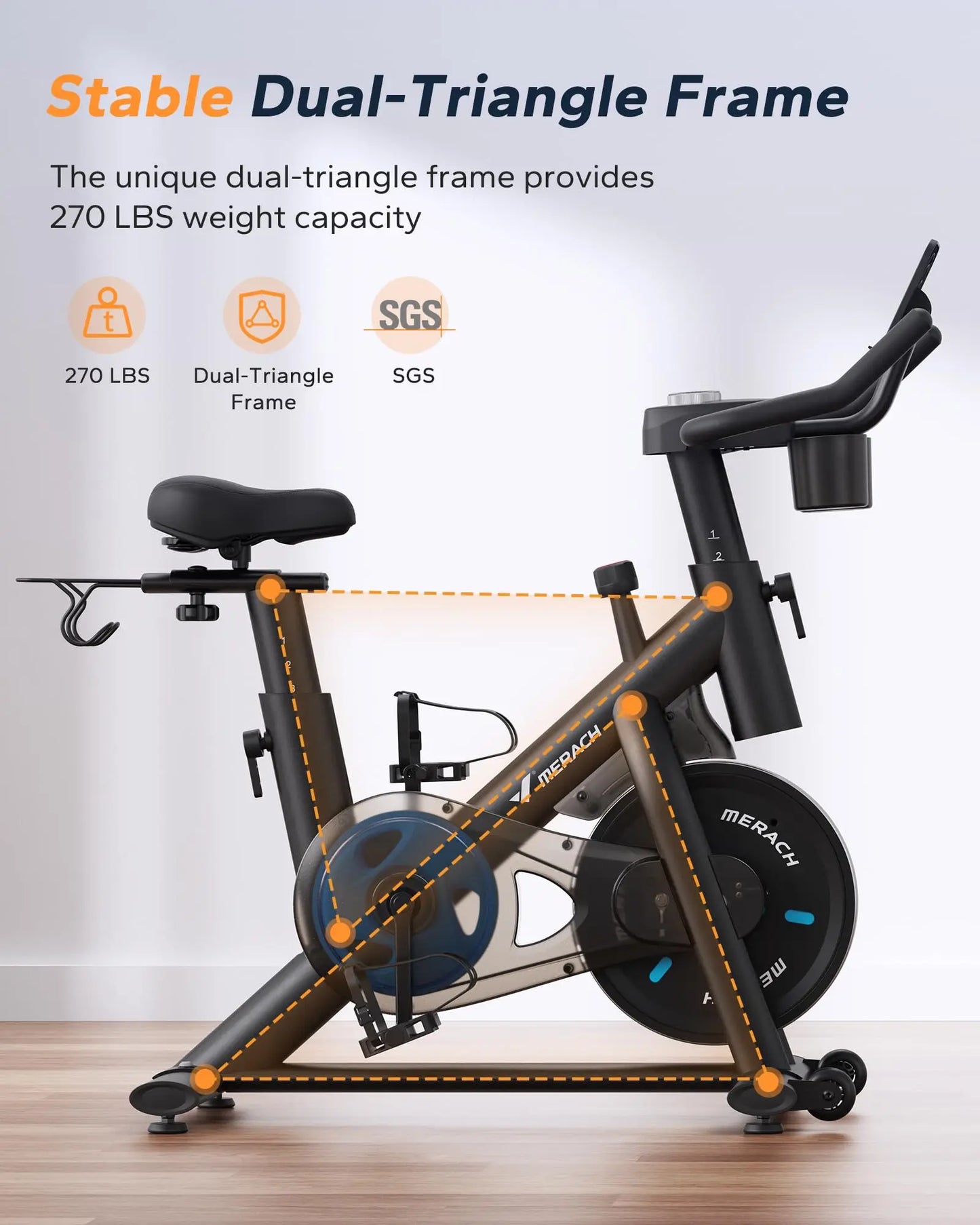 Hometrainer - Fitness fiets - Multifunctionele Opbergruimte - Weerstandssysteem Magnetisch - Transportwielen - Hartslagfunctie - voor Gewichtsverlies - Batterij-aangedreven - 120kg - Zwart
