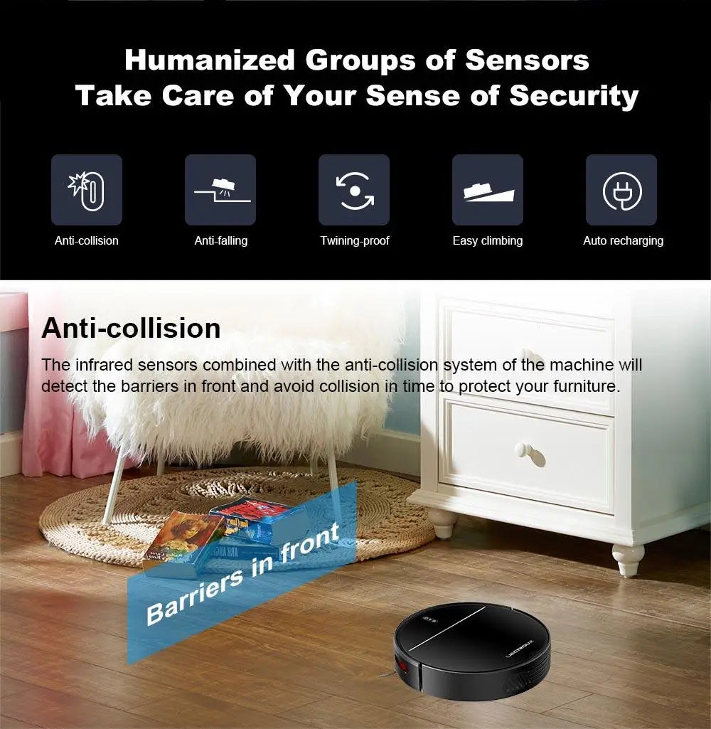 Robotstofzuiger – Robotstofzuiger met dweilfunctie – Robotstofzuiger 2in1 – Slimme schoonmaker – Automatische schoonmaak – 2D Kaartnavigatie – 110 Minuten Batterijduur