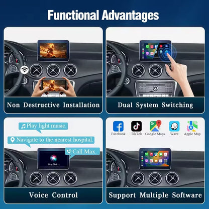 Wireless CarPlay Android Auto Decoder For Mercedes Benz NTG4.0 GLK W207 E Coupe W212 E Class W204 C Class SLK AUX BT Car Module