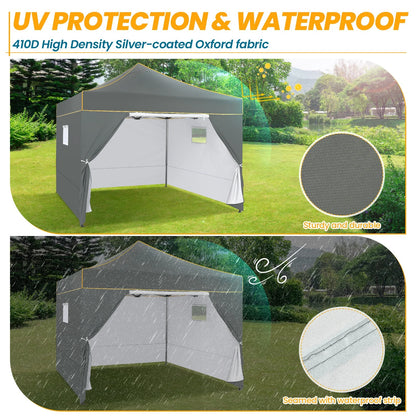 Tuinpaviljoen – Partytent – Opvouwbare Tuinfeesttent – Overkapping – Feesttent – 3x3 Meter – Water- En UV-Bestendig - Grijs
