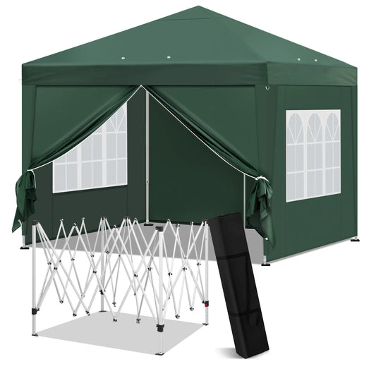 Pop-up Garden House - Party Tent - Foldable Party Tent - Easy up Party Tent - Pop up Party Tent - 3x3m - Winterproof - Foldable - Green