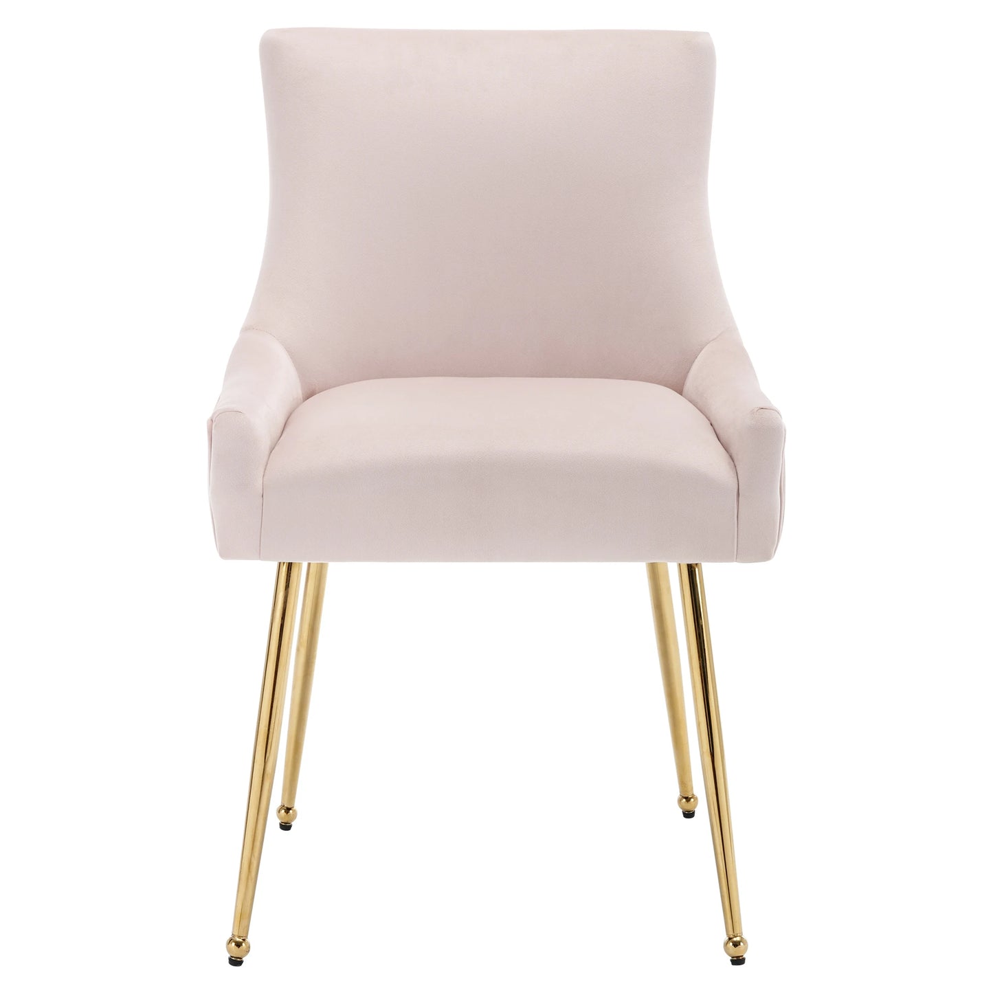 Eetkamerstoel – Stoel – Dining Chair – Velours Stoel – Set Van 2 - Gewatteerde Stoel – Metalen Pootjes – Ergonomisch Ontwerp - Roze