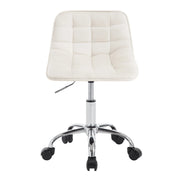 Stoel - Bureaustoel - Eetkamerstoelen - Verstelbare Hoogte - Comfortabele - Rugleuning - 360° Rotatie - Kantoor - Make-up - Crème Fluweel