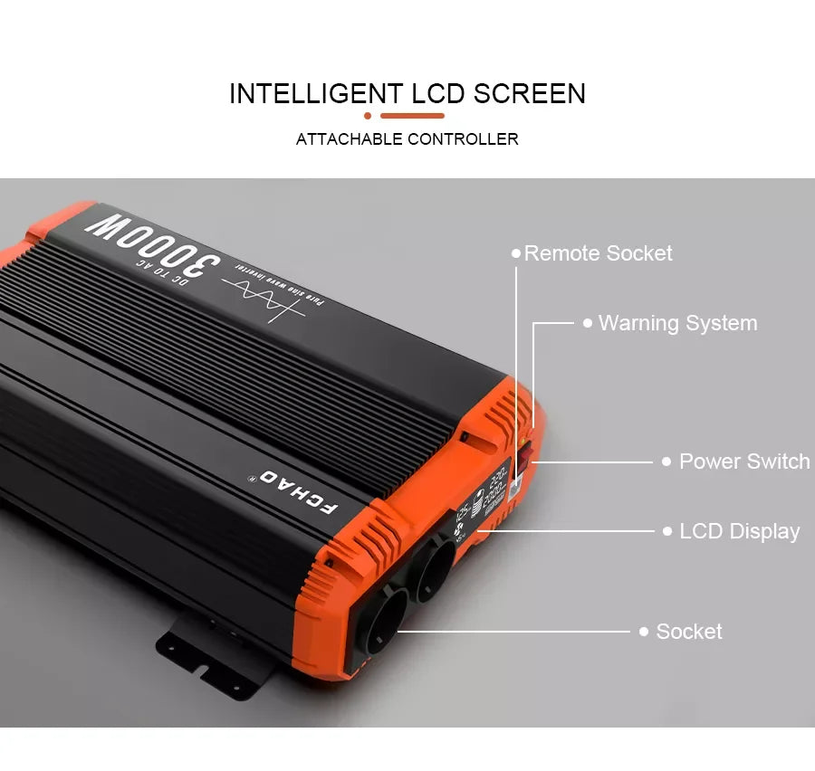 Omvormer – Pure Sinus – Spanningsomvormer – 12V – 3000W - Pure Sine Wave Inverter