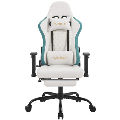 Ergonomische Gamingstoel – Bureaustoel – Computerstoel – Office Chair – Gamer Chair – Massagefunctie – Verstelbare Rugleuning – Wit