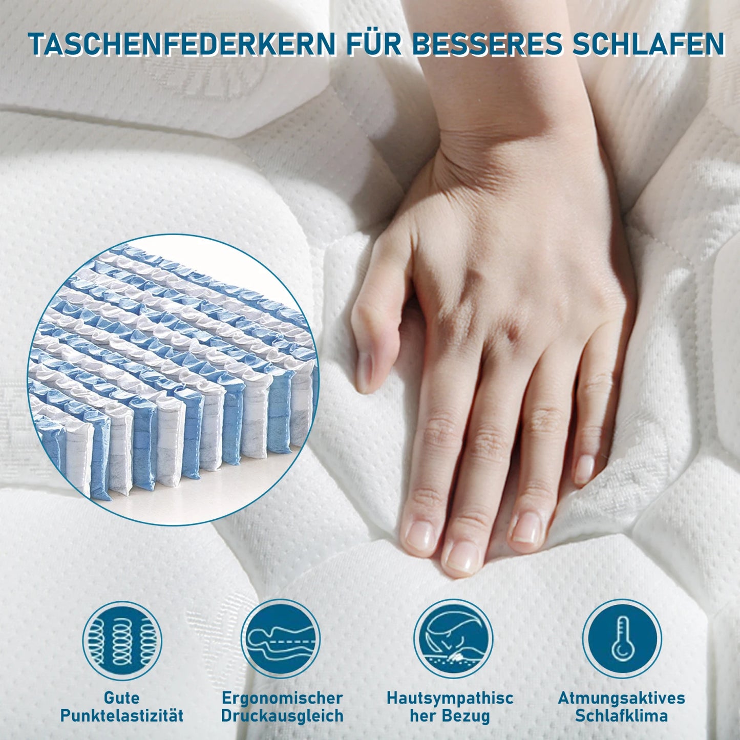 ROSAHQNDA 25 cm thick spring mattress, 90 x 200 cm, 140 x 200 cm, 160 x 200 cm