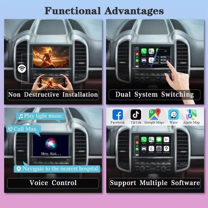 Wireless CarPlay Android Auto For Porsche Boxster 911 Macan Cayman Cayenne Panamera PCM 3.0 PCM 3.1 With BT MirrorLink Module