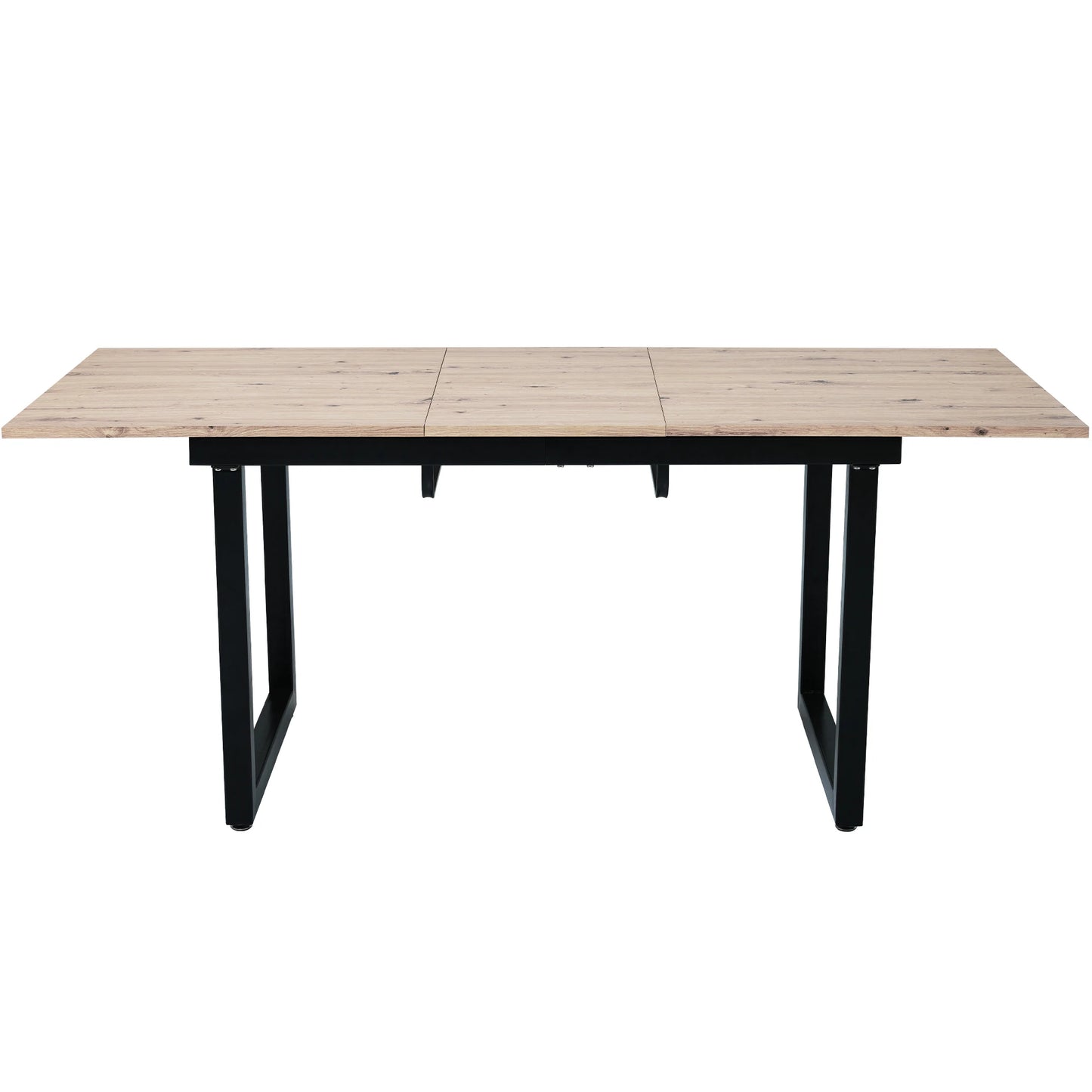 Uitbreidbare Eettafel – Uitschuiftafel – Moderne Tafel – Verstelbare Tafel – MDF Eikenlook – Stalen Frame – Snelle Montage - 140-180 x 80 x 75 cm - Eiken & Zwart