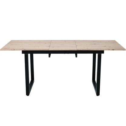 Uitbreidbare Eettafel – Uitschuiftafel – Moderne Tafel – Verstelbare Tafel – MDF Eikenlook – Stalen Frame – Snelle Montage - 140-180 x 80 x 75 cm - Eiken & Zwart