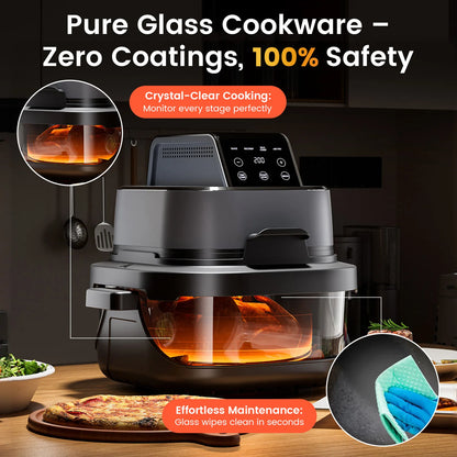 Airfryer – Heteluchtfriteuse – Friteuse – Air Fryer – Heteluchtoven – 4 Liter Inhoud – Glas Kijkvenster – 1500 Watt