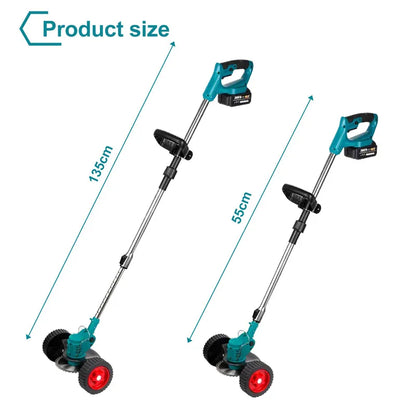 Elektrische Grastrimmer - Grasmaaier - Onkruidborstel - Grastrimmer - 1500W - Draadloze Maaier - 12000RPM - met Wielen - Tuingereedschap - 2 Accu