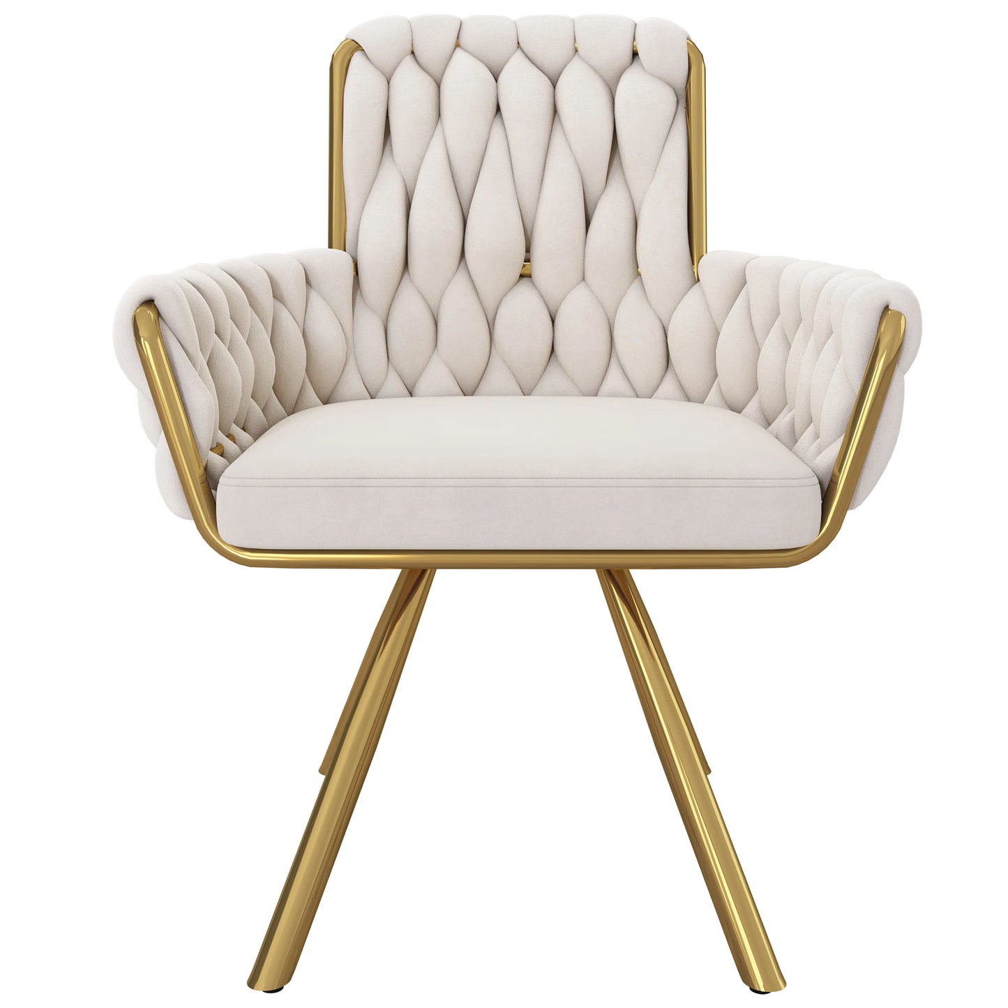 Eetkamerstoel – Draaistoel – Stoel Met Armleuningen – Velvet Stoel – 360° Draaibaar – Metalen Frame