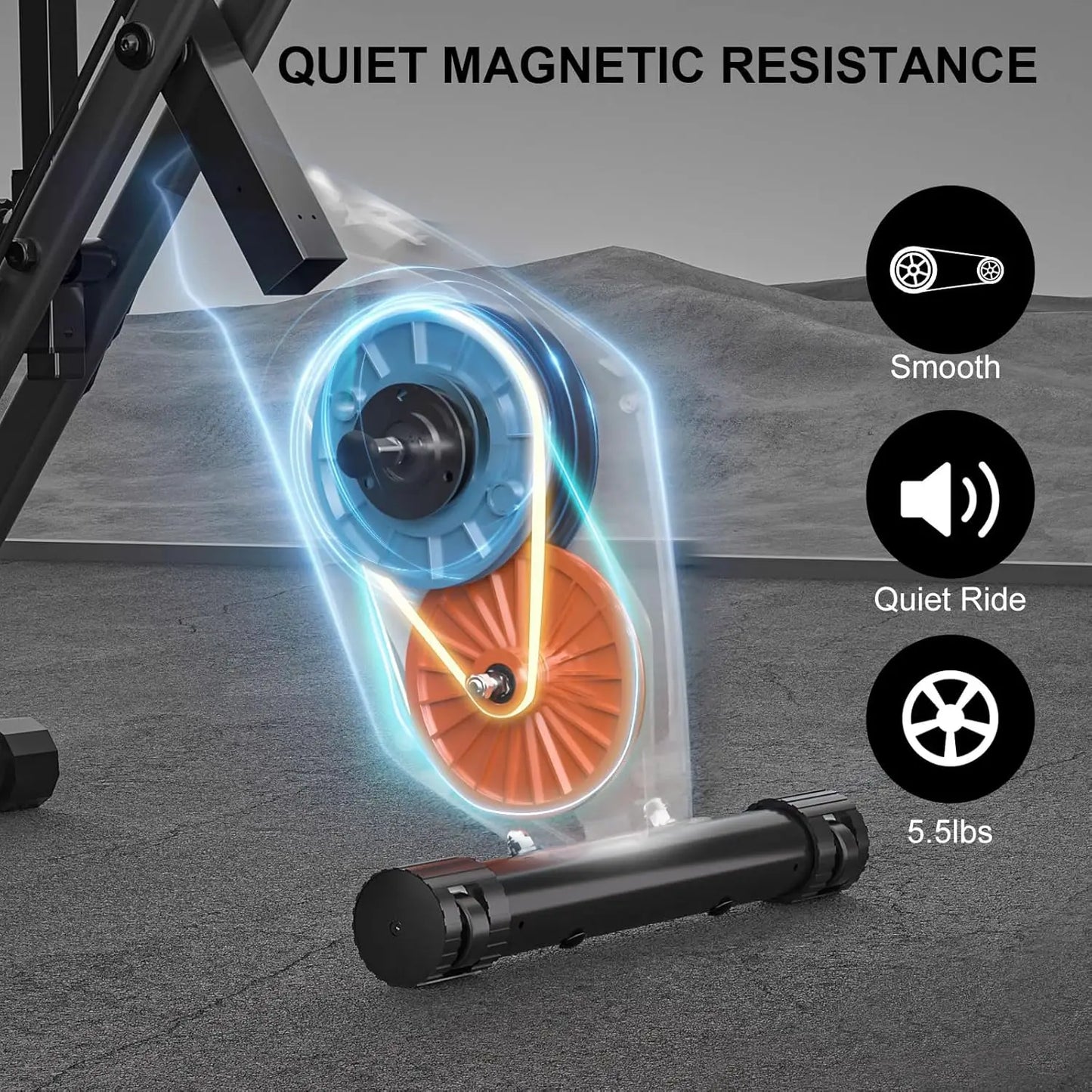Hometrainer - Fitness Fiets - 8 Weerstandsniveaus - Systeem Magnetisch - Transportwielen - 4 in 1 - LCD Display - Comfortabele Zitting - voor Gewichtsverlies - Batterij-aangedreven - 150kg - Wit