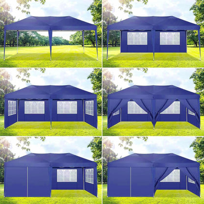 Partytent – Tent – Overkapping – Buitenluifel – 3x6 Meter – Waterdicht Oxford Doek – Verstelbaar Stalen Frame - Marineblauw