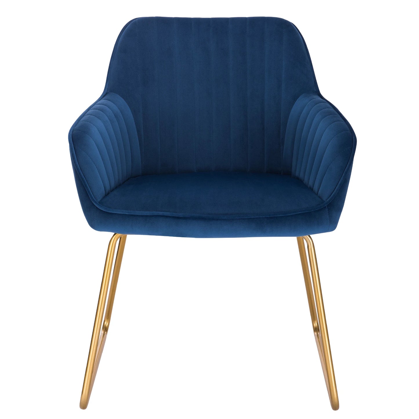 Eetkamerstoelen – Set van 4 - Fluwelen Stoelen – Comfortabele Stoelen – Metalen Pootjes – Ergonomisch Ontwerp – Zithoogte 45 Cm - Blauw