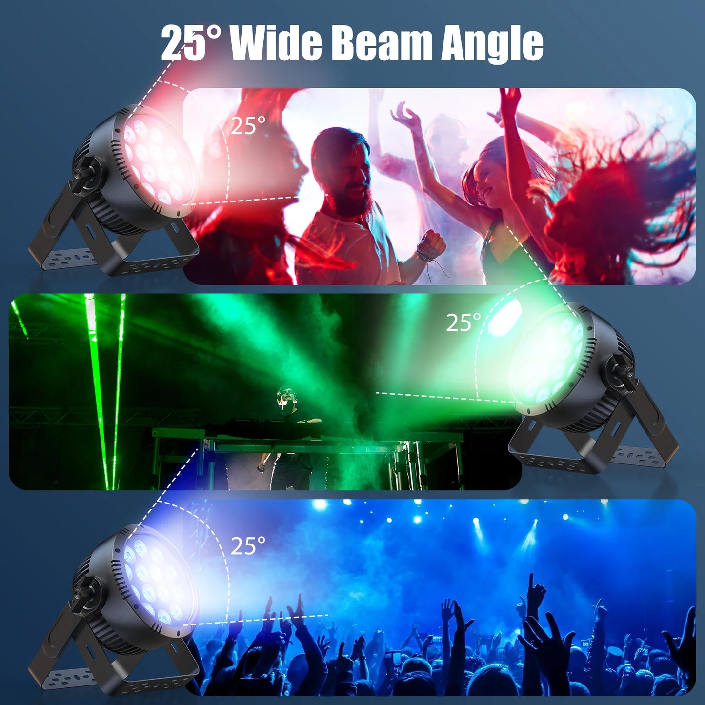 LED Par Light – Podiumverlichting – DJ Licht – LED Wash Light – Stroboscoop – Waterdicht IP65 – 14x15W RGBW LED – DMX512 Besturing – EU Plug 4PCS