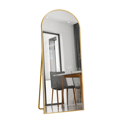 Comanlai 180 x 80 cm Full Length Mirror,Standing Mirror,Floor Mirror Hanging,Standing or Leaning,for Bedroom, Living Room,Golden - QUORE