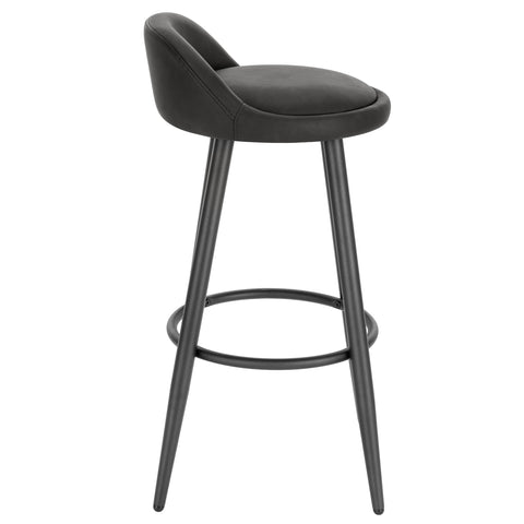Barkruk - Bar stoel - Bar stoelen set 2 - Cafékruk Barmeubilair - Bar gereedschap cocktails - Fluwelen barkrukken - 120 kg - Antraciet leer