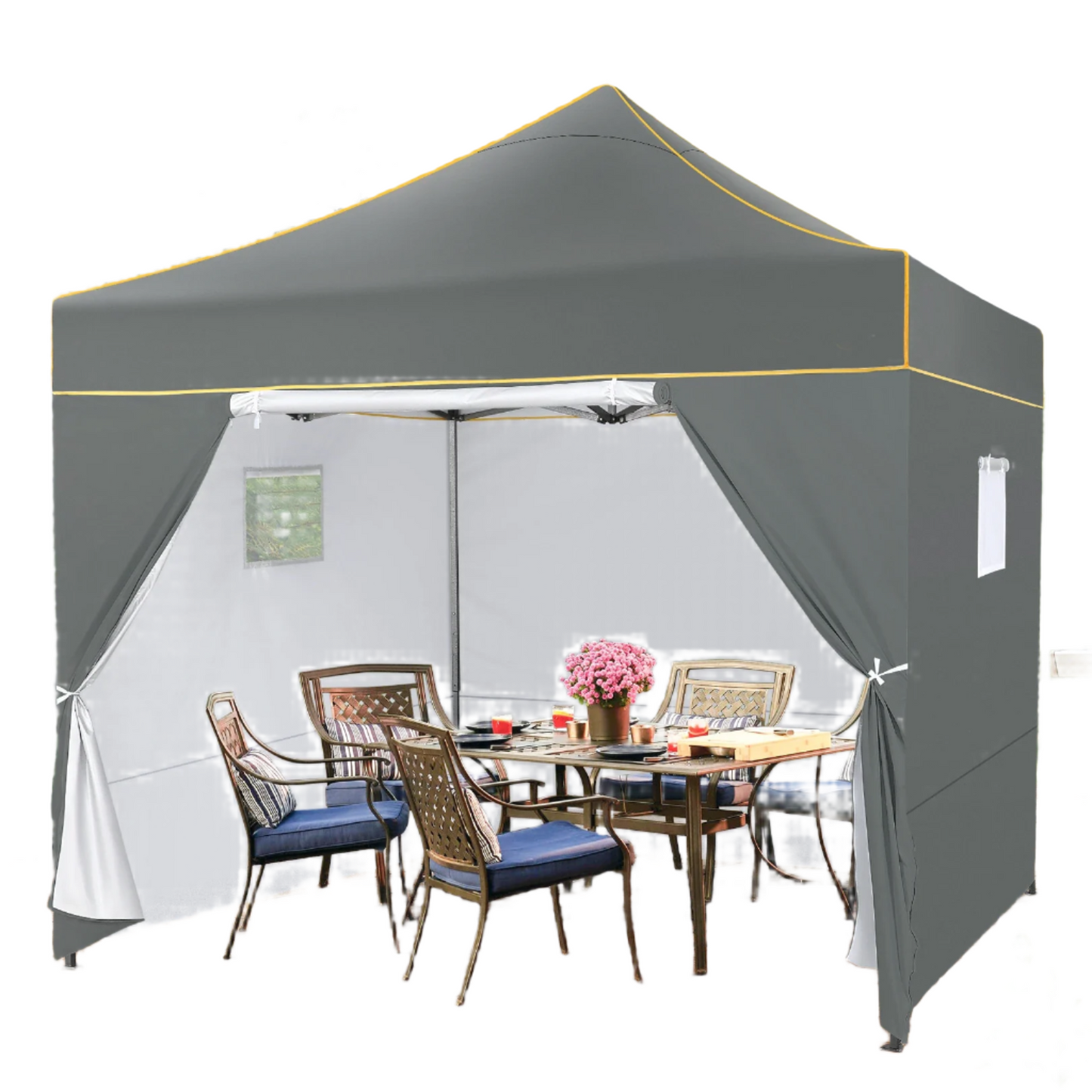 Partytent – Schaduwdoek – Vouwtent – Waterdicht Frame – UPF 50+ Zonbescherming - 3x3 m - Grijs