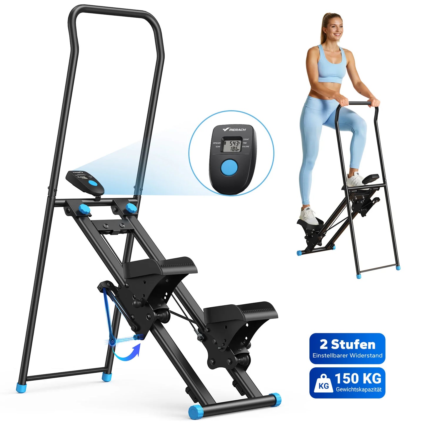 Verticale Stair Climber – Stair Stepper – Stair Climber – Trapklimmer – Fitness Climber – Compact Design – Stevig Metalen Frame