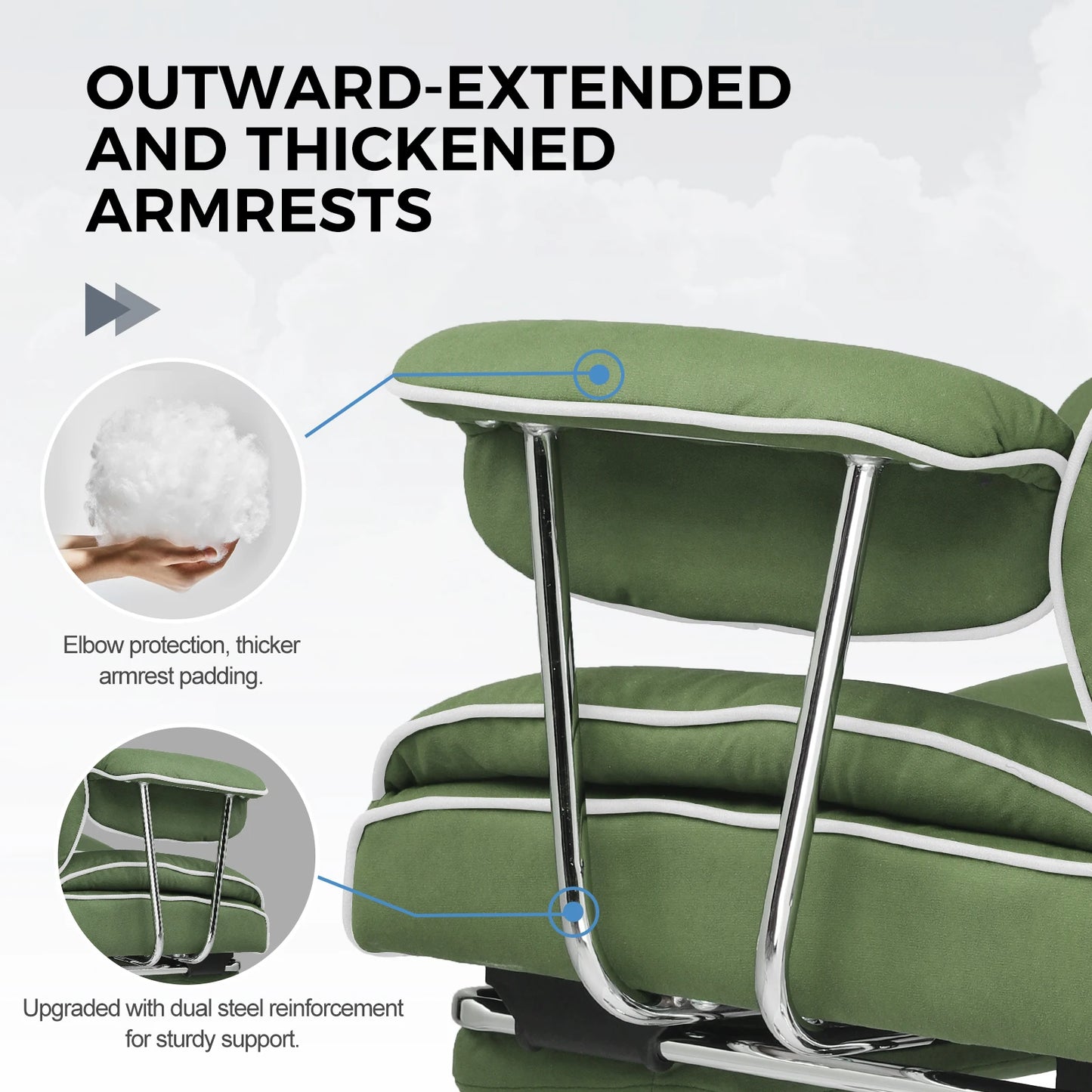 Ergonomische Bureaustoel - Gaming Stoel - Stoelen - Bureaustoelen - met Pocketvering Rugsteun -Verstelbare Voetsteun - Comfortabele Brede Zitting - 90-135° Kanteling - met Armleuningen en Wieltjes - Zwart - Leer - QUORE