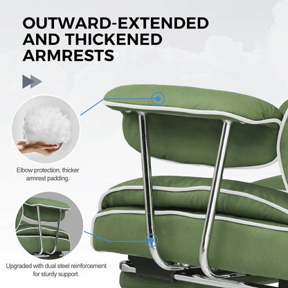 Ergonomische Bureaustoel - Gaming Stoel - Bureaustoelen Stoelen - met Pocketvering Rugsteun -Verstelbare Voetsteun - Comfortabele Brede Zitting - 90-135° Kanteling - met Armleuningen en Wieltjes - Grijs-roze - Stof
