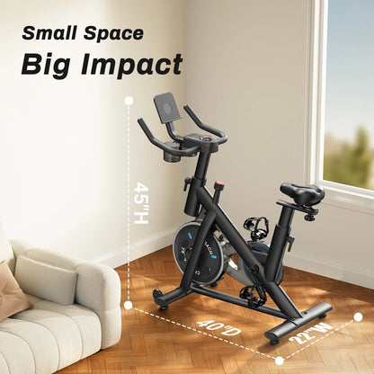 Hometrainer – Fitnessfiets – Indoor Bike – Fietstrainer – Conditietrainer – Stil Met Riemaandrijving – Verstelbaar Zadel & Stuur - QUORE