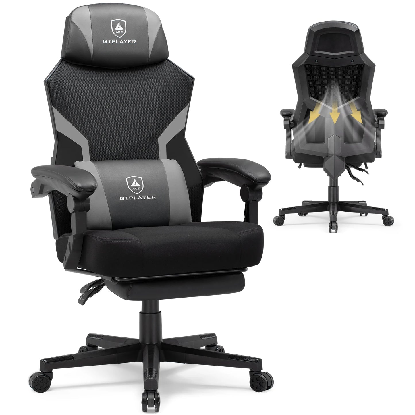 Ergonomische Bureaustoel – Gamingstoel – Kantoorstoel – Meshstoel – Bureaustoel Met Wieltjes – Ademend Meshmateriaal – Verstelbare Rugleuning 135°