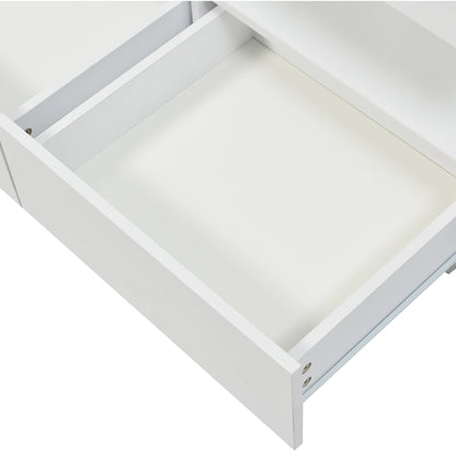 Salontafel – Bijzettafel – Koffietafel – Lage Tafel – Woonkamertafel – Hoogglans Wit – LED-Verlichting – USB-Aansluiting - 100 x 60 x 49.5 cm