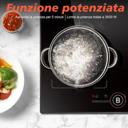 Inductie kookplaat - Induction Hob - Induction Cook Top - Inductie Fornuis - Elektrische Brander - 4-pits - Inductiekookplaat - 60 cm - 3500 W - Flexzone - Plug-in kookplaat - 9 vermogen - Booster - Timer - 220 V - Zwart