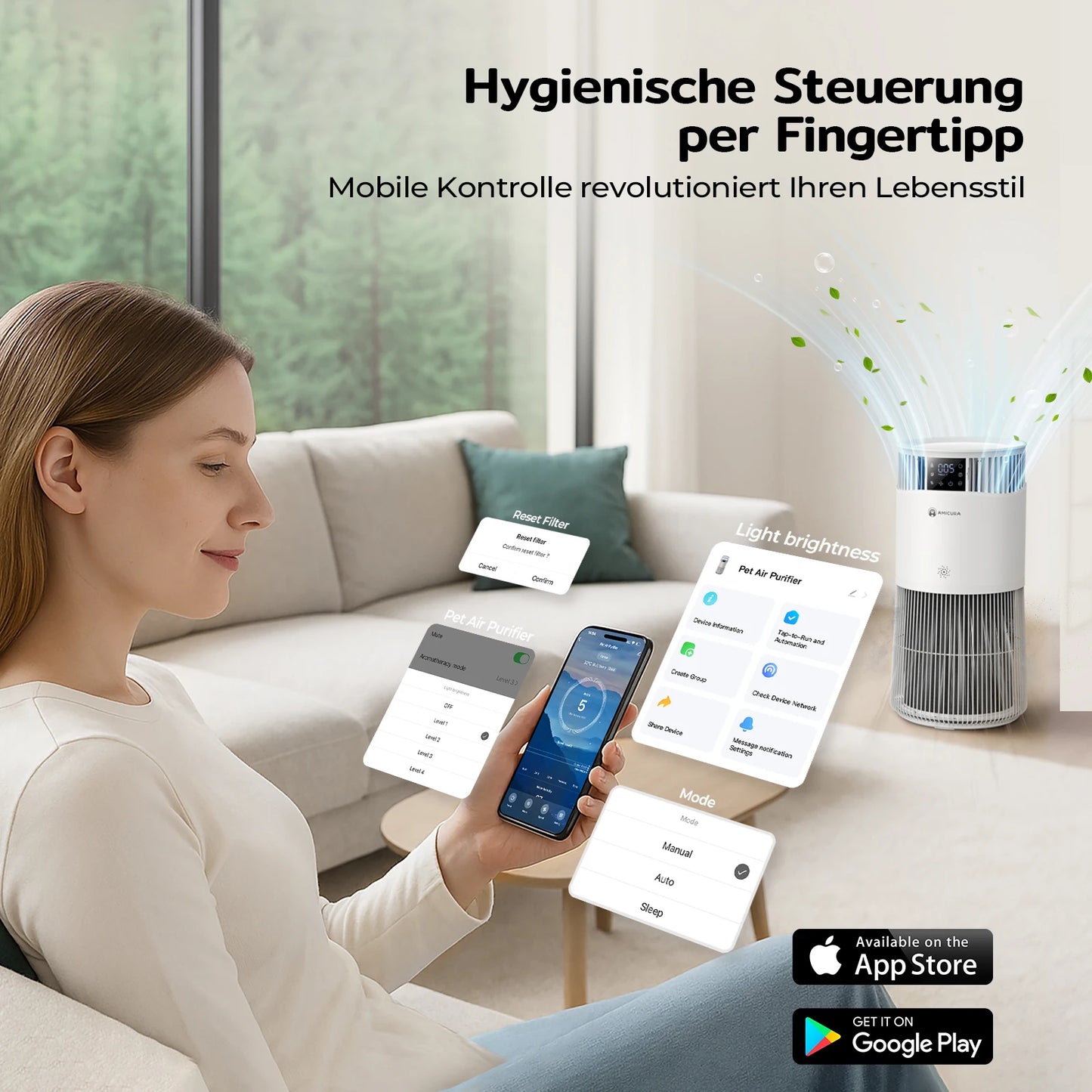 Luchtreiniger – Luchtzuiveraar – Air Purifier – Huisdier Allergie – H13 HEPA Filter – 843 m³/uur – 57 dB - Actief Koolfilter