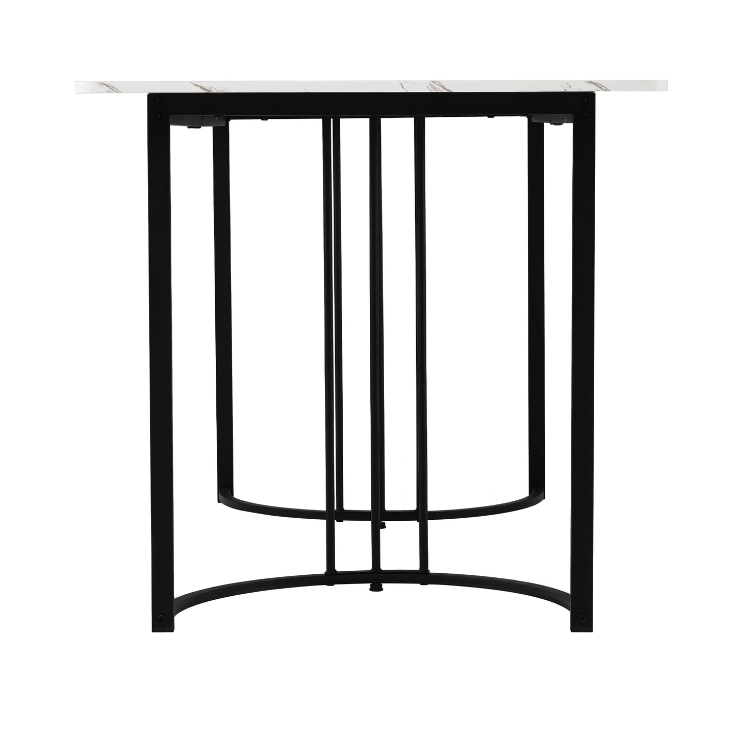 Eettafel – Tafel – Werktafel – Hobbytafel – Rechthoekige Tafel – Marmerpatroon – Verstelbare Poot - Wit