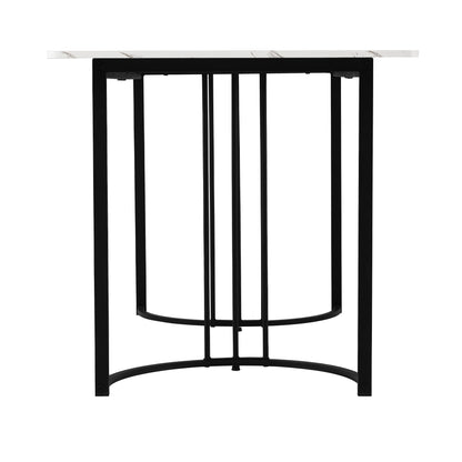 Eettafel – Tafel – Werktafel – Hobbytafel – Rechthoekige Tafel – Marmerpatroon – Verstelbare Poot - Wit