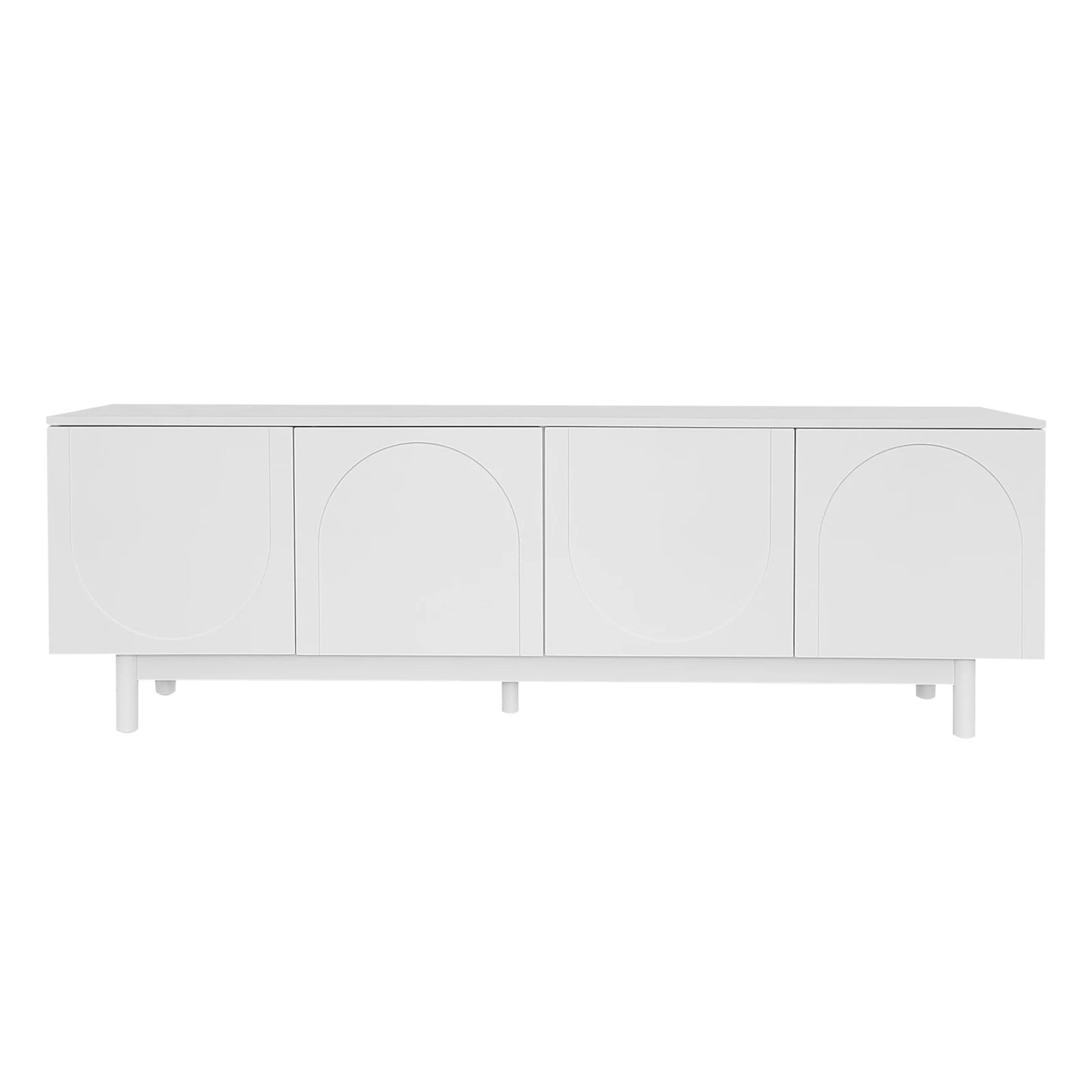 Tv-Meubel – TV Kast – Tv Meubel Modern – Woonkamermeubel – Zonder Handgrepen – Verstelbare Planken – Houten Potten - 175 x 38 x 56 cm - Wit