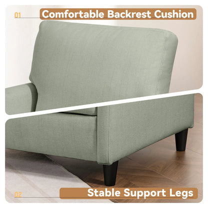 Relaxstoel – Fauteuil – Lounge Stoel – Zitstoel – Zacht Linnenhoes – Dikke Foam Vulling – Ergonomisch Design - 82 x 78 x 93 cm - Groen - QUORE