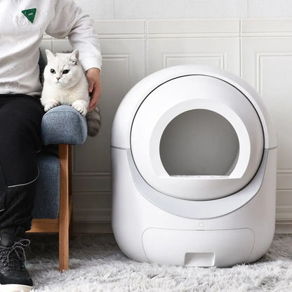 Slimme Kattenbak – Zelfreinigende Kattenbak – Automatische Kattenbak – Geurfilter Kattenbak – 10 Liter Afvallade – Fluisterstil – App Controle