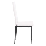 Chair - Dining room chairs - Dining room chairs set of 4 - Modern dining room chair with high backrest - Velvet chair - 150kg - White leather 