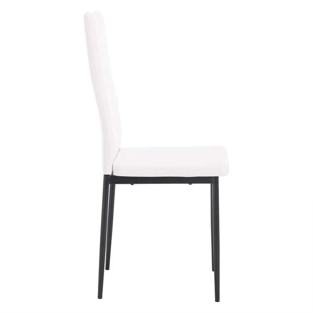 Chair - Dining room chairs - Dining room chairs set of 4 - Modern dining room chair with high backrest - Velvet chair - 150kg - White leather 